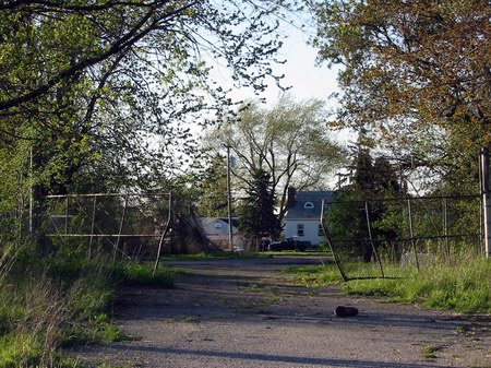 Pontiac Drive-In Theatre - Driveway - Photo From Water Winter Wonderland (newer photo)